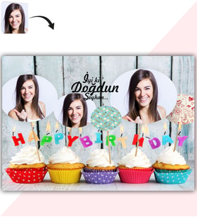BK Gift Kişiye Özel Yaş Pasta Üzeri Baskılı Yenilebilir Şekerli Kağıt  3(Sadece Kağıt)