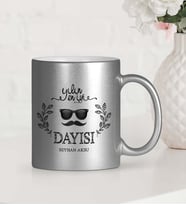 BK Gift Kişiye Özel Yılın En İyi Dayısı Gümüş Yaldızlı Kupa Bardak