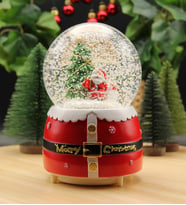 Yılbaşı Noel Kar Küresi Christmas Işıklı, Müzikli ve Kar Motorlu Mega Boy Kar Küresi Kemerli PREMİUM