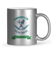 BK Gift Kişiye Özel Bahçecilik Öğretmeni Gümüş Yaldızlı Kupa Bardak  2