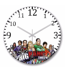 The Big Bang Theory İllüstrasyon  Duvar Saati Bombeli Gercek Cam