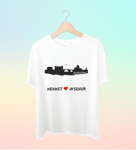 Şehrinize Özel İsim Baskılı Siluet Tshirt