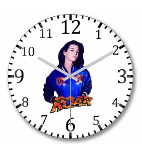 Katy Perry Roar  Duvar Saati Bombeli Gercek Cam