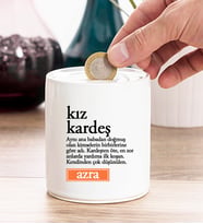 Kız Kardeş Kelime Anlamı Kişiye Özel Kumbara