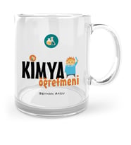 BK Gift Kişiye Özel Kimya Öğretmeni Cam Kupa Bardak