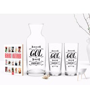 BK Gift Kişiye Özel Renkli Baskılı Yeşilçam Replikleri Bu Da Mı Gol Değil Tasarımlı İkili Rakı Bardağı Karaf ve Cep Kitabı Hediye Seti-1 (Model 1)