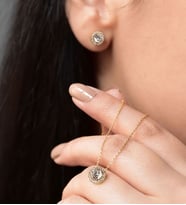 Papatya Silver 925 Ayar Gümüş Altın Kaplama Tektaş Kadın Set