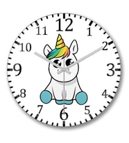 Bebek Unicorn Duvar Saati Bombeli Gercek Cam