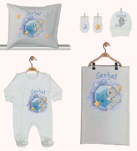 Pia Baby Gl 1939-02 İsme Özel Beşli Tulum Set