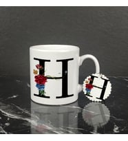 H Harfi Kupa Bardak ve Anahtarlık Set