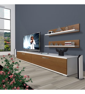 Decoraktiv Eko 4 Slm Std Tv Ünitesi Tv Sehpası (Beyaz - Ceviz)
