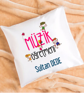 Müzik Öğretmeni Tasarımlı Kişiye Özel Hediye Müzik Öğretmeni Yastık