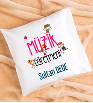 Müzik Öğretmeni Tasarımlı Kişiye Özel Hediye Müzik Öğretmeni Yastık
