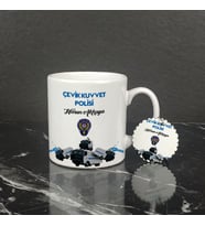 Çevik Kuvvet Polisi Kupa Bardak ve Anahtarlık Set 001