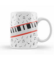 Piano Piyano  Müzik Notaları Kupa Bardak Porselen