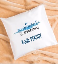 Su Ürünleri Mühendisi Tasarımlı Kişiye Özel Hediye Su Ürünleri Mühendisi Yastık