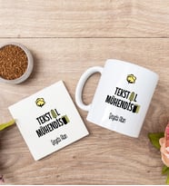 Tekstil Mühendisi Beyaz Kupa Bardak Ve Bardak Altlığı Seti
