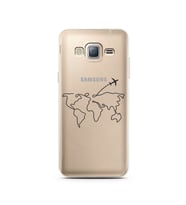Çizgi Harita Tasarımlı Süper Şeffaf Silikon Telefon Kılıfı Samsung J3 (2016)