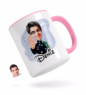 BK Gift Kişiye Özel Matrix Neo Karikatürlü Pembe Kupa Bardak-1