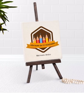 BK Gift Kişiye Özel Dünyanın En iyi Öğretmeni Şovaleli Doğal Taş-21 (Beyaz)