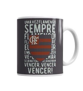 Sempre Flamengo Cinza Chumbo Kupa Bardak Porselen