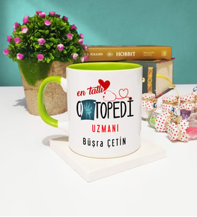 Mesajlı Ortopedi Uzmanı Kupa Bardak Yeşil