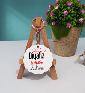 Diyaliz Teknikeri Hediye Ahşap Anahtarlık