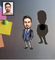 Kişiye Özel Öğretmen Karikatürlü Ahşap Magnet Bay-7