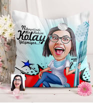 BK Gift Kişiye Özel Bayan Diş Hekimi Karikatürlü  Yastık  3