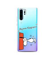 Snoopy Tasarımlı Süper Şeffaf Silikon Telefon Kılıfı Huawei P30 Pro
