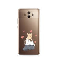 Kedi Kardeşler Tasarımlı Süper Şeffaf Silikon Telefon Kılıfı Huawei Mate 10 Pro