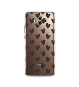 Kalp Tasarımlı Süper Şeffaf Silikon Telefon Kılıfı Huawei Mate 10 Pro