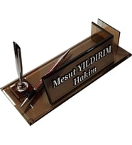 Masalık Büro Ofis Kalemlik M186 BRONZ SILVER Masa İsimliği