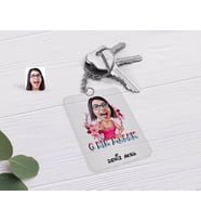 BK Gift Kişiye Özel O Bir Melek Karikatürlü Şeffaf Pleksi Anahtarlık-1 (Beyaz)
