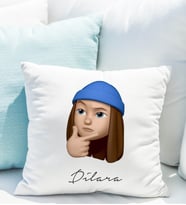 Emoji Kız Stiker Yastığı Kişiye Özel