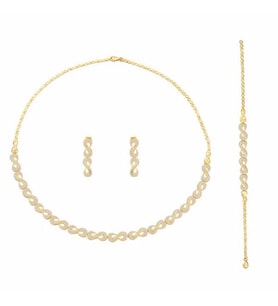 Sonsuzluk Desenli Set 19,00 Gram 14 Ayar Altın (Sarı)