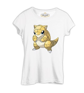 Pokemon - Sandshrew Beyaz Kadın Tshirt