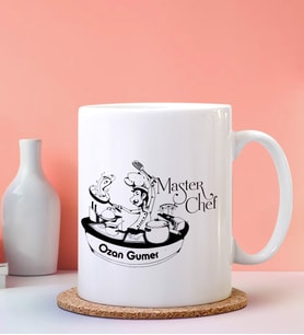 Kişiye Özel Master Chef Tasarımlı Beyaz Kupa