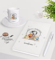 BK Gift Kişiye Özel Harita Mühendisi Beyaz Defter Kalem Türk Kahvesi Fincanı Seti-1 (Model 1)