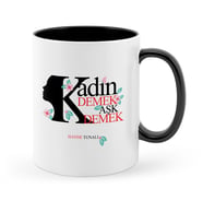 BK Gift Kişiye Özel Kadınlar Günü Siyah Kupa Bardak  1