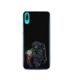 Uzay Kız Tasarım Süper Şeffaf Silikon Telefon Kılıfı Huawei Y7 Pro 2019