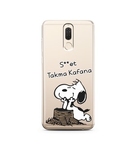 Snoopy Tasarımlı Süper Şeffaf Silikon Telefon Kılıfı Huawei Mate 10 Lite 