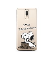 Snoopy Tasarımlı Süper Şeffaf Silikon Telefon Kılıfı Huawei Mate 10 Lite 