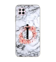 Mermer Çiçekli Harf Tasarım Süper Şeffaf Silikon Telefon Kılıfı Huawei P40 Lite 