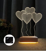 4 Kalp Tasarım Sevgili Hediyesi 3d Led Gece Lambası