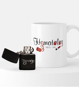BK Gift Kişiye Özel Hematolog Temalı Çakmak ve Kupa Seti - 1