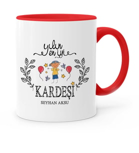 BK Gift Kişiye Özel Yılın En İyi Kardeşi Kırmızı Kupa Bardak  2