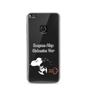 Snoopy Tasarımlı Süper Şeffaf Silikon Telefon Kılıfı Huawei P9 Lite 2017 