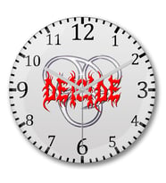 Deicide  Logo Duvar  Saati Bombeli Gercek Cam