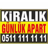 Kiralık Günlük Apart Branda Afişi (Sarı Siyah Renk)